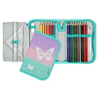 Scooli Etui gefüllt Schmetterling - Breite: 14 cm - Höhe: 20 cm - Tiefe: 3 cm - Gefüllt: Ja - Etui-Art: Etui - Material: Polyester