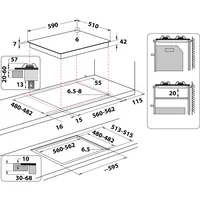 Whirlpool AKTL 629/NB1 White Built-in 59 cm Gas 4 zone(s)