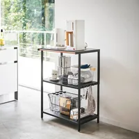 Yamazaki Küchenregal Tower Schwarz - Tiefe: 46.5 cm - Breite: 60 cm - Höhe: 90 cm - Detailmaterial: Metall - Mitteldichte Holzfaserplatte (MDF) - Grundmaterial: Holz - Metall