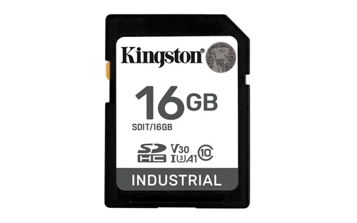 KINGSTON 16GB -  SDHC -  Industrial -  -40C to 85C -  C10 -  UHS-I -  U3 -  V30 -  A1 -  pSLC