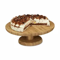 relaxdays Tortenplatte Hellbraun - Produkttyp: Tortenplatte - Materialtyp: Holz - Material: Holz - Detailfarbe: Hellbraun - Anzahl Etagen: 1 × - Stapelbar: Nein