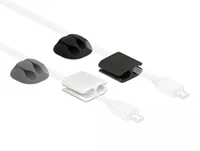 Delock Kabelhalter und Kabelclip Set 4 Stück - Ausstattung Kabelmanagement: Befestigungsclip - Produkttyp: Kabel-Clip - Verpackungseinheit: 4 Stück - Material: Kunststoff - Detailfarbe: Schwarz - Weiss - Grau