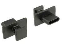 Delock Blindstecker/Staubschutz USB-C 10 Stück Schwarz - Detailfarbe: Schwarz - USB Standard: 3.0/3.1/3.2 Gen 1 (5 Gbps) - 2.0 (480 Mbps) - Winkelstecker: Nein - Steckertyp Seite B: Terminierung - Besondere Eigenschaften: Portblocker - Steckertyp Seite A: