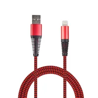 2GO USB Lade-Datenkabel Lightning 1m Nylon rot PET-Verp.