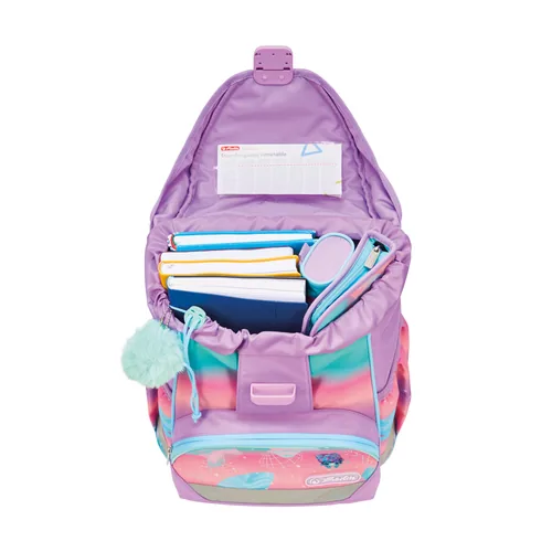Herlitz Schulthek-Set UltraLight Plus Ocean 16 l - Altersempfehlung ab: 6 Jahren - Wasserabweisend: Ja - Detailfarbe: Pink - Blau - Gewicht: 750 g - Volumen: 16 l - Motiv: Meerestiere