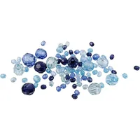 Creativ Company Facettenperlen 4-12 mm Blau, 170 Stück - Packungsgrösse: 1 Stück - Durchmesser: 12 mm - 4 mm - Detailfarbe: Dunkelblau - Blau - Hellblau - Perlenart: Acrylperlen