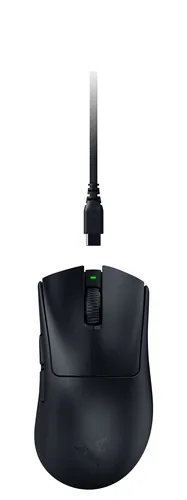 Razer Gaming-Maus DeathAdder V4 Pro - Bedienungsseite: Rechtshänder - Maus Features: Programmierbare DPI-Einstellung - Programmierbare Tasten - Scrollrad - Seitliche Zusatztasten - Detailfarbe: Schwarz - Gewicht: 56 g - Schnittstelle: USB-C - Maximale Emp