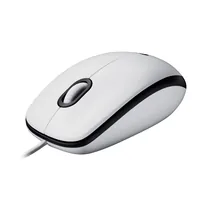 Logitech Maus M100 Optical - Maus-Typ: Standard - Maus Features: Scrollrad - Bedienungsseite: Universal - Detailfarbe: Weiss - Verbindungsart: Verkabelt - Schnittstelle: USB-A