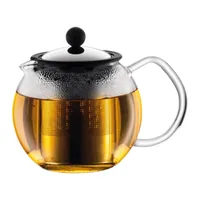 Bodum Teebereiter Assam  0.5 l, Schwarz glanz - Material: Borosilikatglas - Filtertyp: Edelstahlfilter - Fassungsvermögen: 0.5 l - Kompatible Kochfelder: Manuell - nicht für Kochfelder