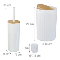 Relaxdays Badezimmer Set 6 pc(s) Bamboo, Plastic