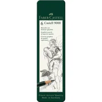 FABER-CASTELL Bleistift CASTELL 9000 119063 Metalletui 6 Stück