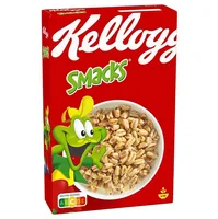 Kellogg's Cerealien Smacks 400 g - Produkttyp: Getreide - Nährwertangabe pro: 100 g - Energiegehalt (in kj): 1597 KJ - Energiegehalt (in kcal): 377 Kcal - Fett: 1.6 g - Gesättigte Fettsäuren: 0.3 g