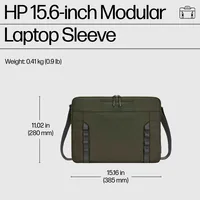 HP 15.6 Modular Laptop Sleeve 39,6 cm (15.6") Vert, Gris