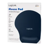 Logilink Mauspad mit Gel-Handballenauflage Silikon blau