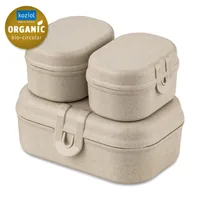Koziol Lunchbox Pascal Ready Mini Grau/Gelb - Materialtyp: Biokunststoff - Unterteilungsmöglichkeit: Nein - Material: Biozirkulärer Kunststoff - Detailfarbe: Gelb - Grau - Spülmaschinenfest: Ja - Set: Ja