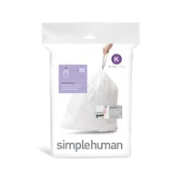 Simplehuman Müllbeutel K 45 l, 20 Stück - Parfümiert: Nein - Volumen: 45 l - Trageriemen: Ja - Material: Kunststoff