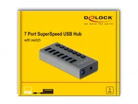 DeLOCK External USB 5 Gbps Hub with 7 Ports + Switch