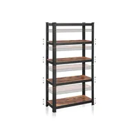 Songmics Regal Industrial 150 x 75 cm, MDF - Nachhaltigkeit: Nicht angegeben - Produkttyp: Regal - Detailfarbe: Dunkelbraun - Schwarz - Breite: 75 cm - Höhe: 150 cm - Tiefe: 30 cm