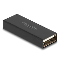 Delock USB-Adapter Gender Changer USB-A Buchse - USB-A Buchse - Detailfarbe: Schwarz - USB Standard: 2.0 (480 Mbps) - Winkelstecker: Nein - Steckertyp Seite B: USB-A Buchse - Besondere Eigenschaften: Metallverstärkt - USB-A beidseitig einsteckbar - Stecke