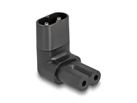 Delock Adapterstecker IEC60320 C8 - C7, gewinkelt - Detailfarbe: Schwarz - Stromanschluss Seite A: EC8 - Schalter: Nein - Stromanschluss Seite B: C7 - Typ: Montagestecker