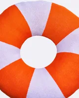 Chic Mic Gestricktes Baumwollkissen Donut Orange - Breite: 50 cm - Detailfarbe: Orange - Weiss - Nachhaltigkeit: Nicht angegeben - Bezug abnehmbar: Keine Angaben - Mit Bezug: Ja - Produkttyp: Kissen mit Füllung