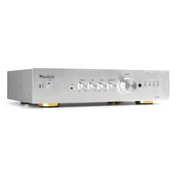 Audizio Stereo-Verstärker AD200A Silber - Radio Tuner: Kein Tuner - Detailfarbe: Silber - Audioausgänge: Subwoofer Pre-Out - Cinch - Bluetooth - Audioeingänge: AUX - Cinch