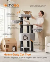 Feandrea Cat Tree Gray and Black