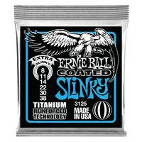 Ernie Ball Gitarrensaiten 3125 Slinky Coated Titanium – Extra 08-38 - Packungsgrösse: Satz - Zu Instrument: E-Gitarre - Saitenanzahl: 6-Saiter