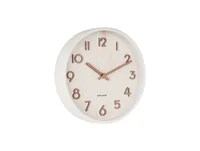 KARLSSON Wanduhr Pure Ø 22 cm, Weiss - Form: Rund - Detailfarbe: Weiss - Uhrtyp: Analog - Funksignal: Nein - Funktionen: Zeit - Detailmaterial: Holz