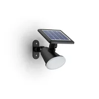 Philips Solar Jivix Spotleuchte Wand, Lichtsensor, 2700K, schwarz - Dimmbar: nicht dimmbar - Lichtfarbe: Warmweiss (WW) - Lichtausbeute: 107.1 lm/W - Gesamtleistung: 1.4 W - Zusätzliche Ausstattung: Dämmerungssensor - Farbtemperatur Kelvin: 2700 K