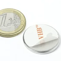 supermagnete Haftmagnet 10 x 25 mm, Selbstklebend - Detailfarbe: Silber - Verpackungseinheit: 10 Stück - Haftkraft: Normal haftend