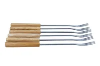Kadastar Käsefonduegabel Element 6 Personen - Anzahl Personen: 6 - Material: Edelstahl - Griffmaterial: Holz - Detailfarbe: Silber - Braun - Fondue Variante: Käsefondue