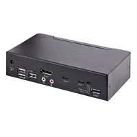 StarTech.com 2-Port USB-C KVM Switch, Single 4K 60Hz DisplayPort Monitor, 3.5mm Audio, 6x USB Hub Ports, Hot Key Switching, Thunderbolt 3/4 Compatible - TAA