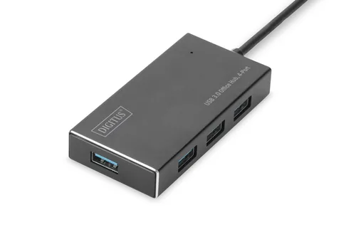 USB 3.0 OFFICE HUB 4-PORT INCL 5V/2A POWER SUPPLY ALU