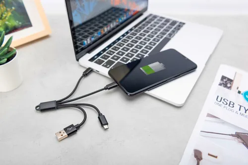 Digitus 3-in-1 USB charging cable, 0.15m