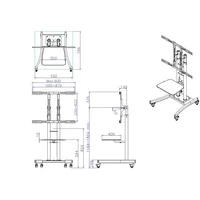 VALUE LCD-/TV-Rollstnder schwarz bis 125kg 81,28cm 32Zoll bis 254cm 100Zoll
