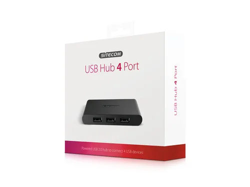 SITECOM USB 2.0 Hub 4 Port CN-081 Incl. Power adapter