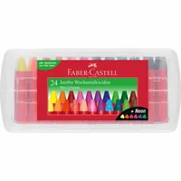 Faber-Castell Wachsmalstifte Jumbo 24-teilig - Verpackungseinheit: 24 Stück - Set: Ja - Detailfarbe: Mehrfarbig - Eigenschaft-Stift: Wasserfest - Farbstifte & Wachsmalstifte-Art: Wachsmalstifte - Anwender: Kinder