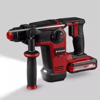 Einhell Schnurloser Bohrhammer TP-HD 18/28 Li BL+4 (1x3.0Ah+) - Produktkategorie: Bohrhammer - Werkzeugaufnahme: SDS-plus - Meisselfunktion: Ja - Akkusystem: Einhell Power X-Change - Schlagstärke (J): 3 J. - Max. Bohrdurchmesser Beton: 28 mm