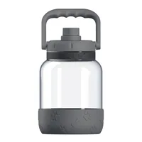 Asobu - The Barkley Dog Bowl - Tritanflasche 1,5 Liter mit Hundenapf grau