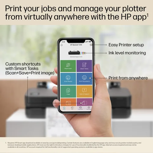 HP Designjet T650 24-in Printer imprimante grand format Wifi A jet d'encre thermique Couleur 2400 x 1200 DPI A1 (594 x 841 mm) Ethernet/LAN