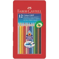 FABER-CASTELL Farbstifte Colour Grip 112413 12 Farben Metalletui