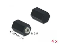 Abstandshalter M2.5, Sechskant, Innen, 10 mm schwarz 4 Stück