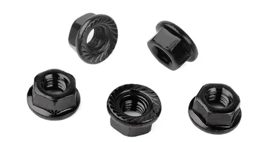 RC4WD Muttern mit Flansch, Low Profile, M4, Schwarz, 5 Stück - Mutterart: Sechskantmutter - Gewindetyp: M4 - Produkttyp: Muttern