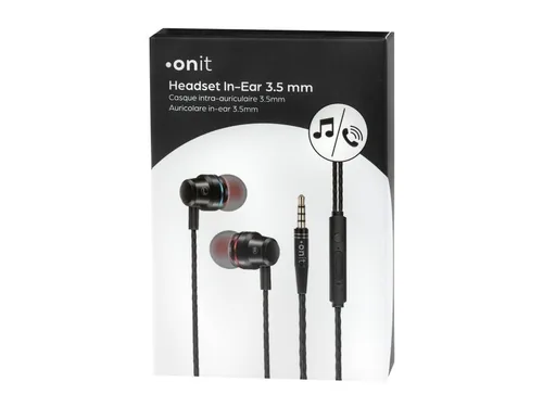 onit In-Ear-Kopfhörer 3,5 mm Klinke (Klinkenstecker) Schwarz - Detailfarbe: Schwarz - Kopfhörer Ausstattung: Anruf-Management - Inline-Fernbedienung - Lautstärkeregelung - Mikrofon - Verbindungsmöglichkeiten: 3 -5 mm Klinke (Klinkenstecker) - Einsatzberei