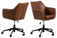 AC Design Bürostuhl Nora, mit Polsterrücken und Armlehnen, Cognac - Produkttyp: Bürostuhl - Material Bezug: Kunstleder - Armlehnen: Ja - Material Fuss: Metall - Rückenart: Polsterrücken - Rollenart: Hartbodenrollen