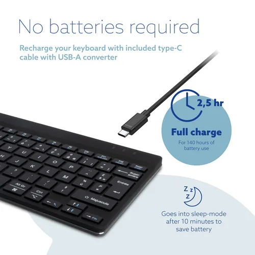 R-GO COMPACT BREAK ERGONOMIC KEYBOARD AZERTY (FR) BLUETOOTH B