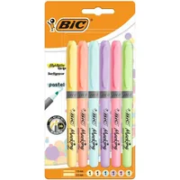 BIC 992561 marker 6 pc(s) Chisel tip Light Blue, Light Green, Light orange, Light pink, Violet, Yellow
