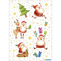 Herma Stickers Weihnachtssticker Fröhliche Weihnachten 2 Blatt à 30 Sticker - Verpackungseinheit: 30 Stück - Material: Papier - Detailfarbe: Mehrfarbig - Produkttyp: Weihnachtssticker