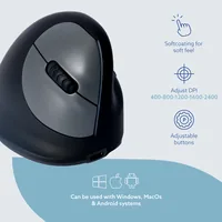 ERGONOMIC MOUSE MEDIUM HAND165-185MM RIGHT-HANDED WRLS